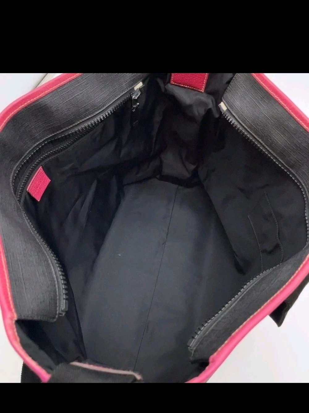 Authentic Gucci Logo PVC Leather Black And Pink 2way Tote Bag NS080217 - Picture 6 of 15